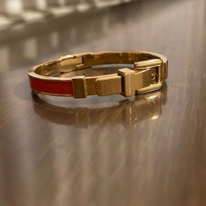 Michael Kors Gold and Orange belt buckle bangle